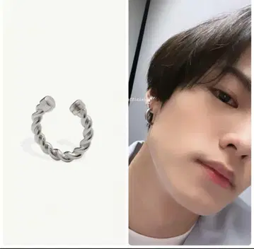 Forsomeone 실버 트위스트 디자인 이어 커프