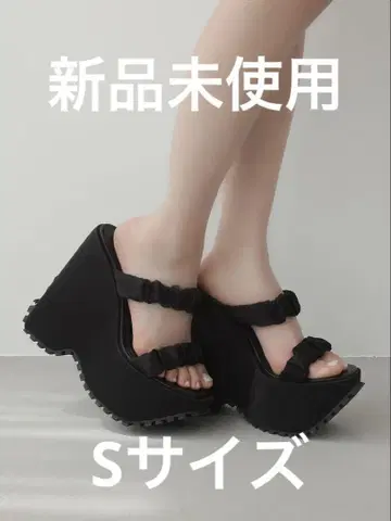 다리치 darich 새틴 플랫폼 샌들 S 사이즈 BLK