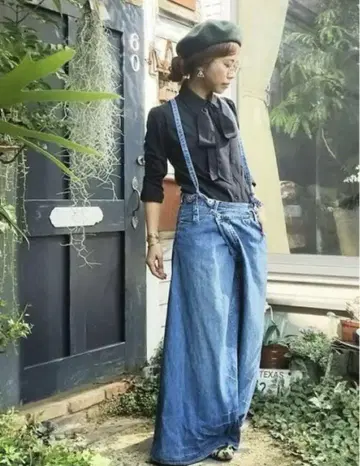 안티카 데님 살로펫 스커트