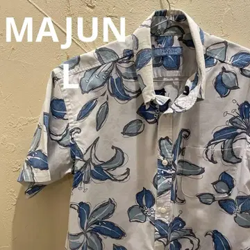MAJUN 마준 카리유시 의류 알로하 셔츠 L 사이즈 꽃무늬
