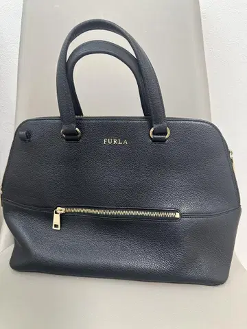 훌라 블랙 가죽 핸드백