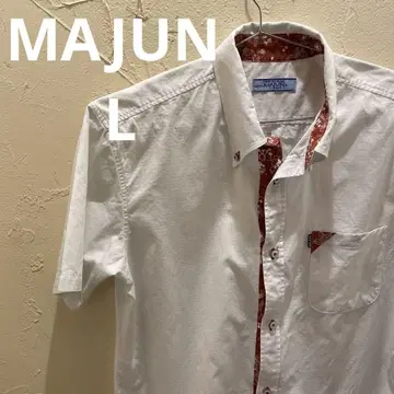 MAJUN 마준 카리유시 의류 반팔 셔츠 L 사이즈 화이트