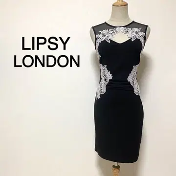LIPSY LONDON 블랙 컬러 꽃무늬 자수 반팔 슬리브리스 드레스