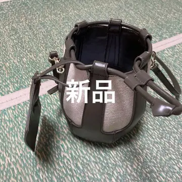 그레이 가죽 캔버스 백