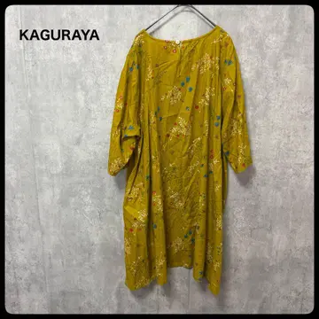 # KAGURAYA 카구라야 원피스 7부 소매 꽃무늬