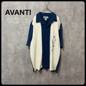 # AVANTI 아반떼 알로하 셔츠 상의 반팔 실크 100%