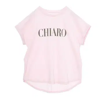 CHIARO "로고 프린트 헴 라운드 T-shirt PINK 핑크