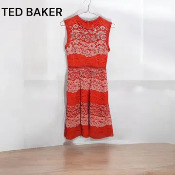TED BAKER 오렌지 레이스 슬리브리스 원피스