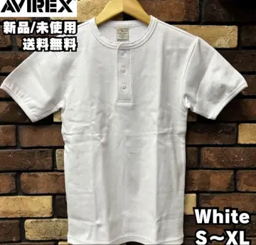 AVIREX 헨리넥 티셔츠 화이트 S