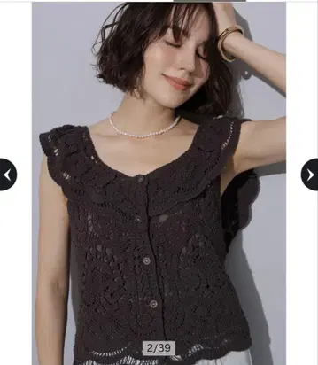 아르페지 오리지널 크로셰 프릴 탑 상의 점포 한정 백화점 구매
