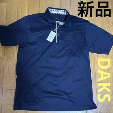 새상품 닥스 DAKS 피케 셔츠 반팔 남성용 네이비 M