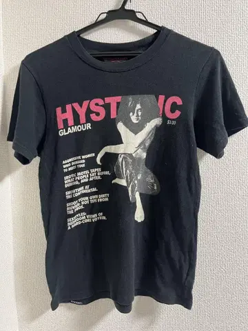 히스테릭 글래머 블랙 반팔 티셔츠