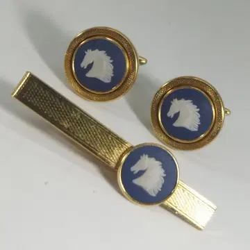 새상품급 WEDGWOOD 웨지우드 넥타이핀 커프스 말 화이트