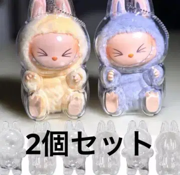 러브부 클리어 케이스 보호 케이스 2개 세트 LABUBU 커버 앉은 2개