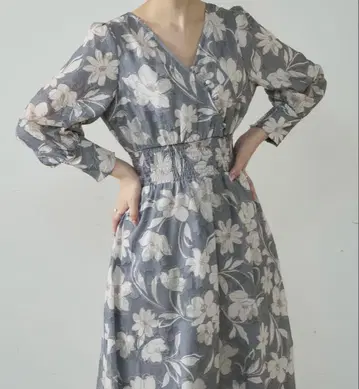 내추럴 꾸뛰르 오리엔탈 꽃무늬 자카드 원피스