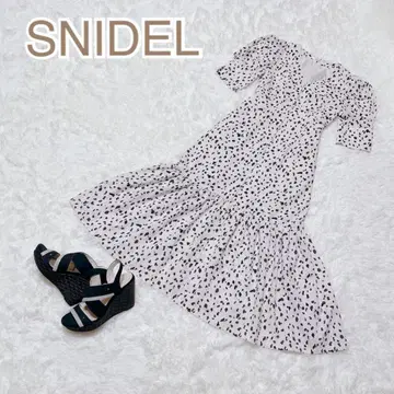 SNIDEL Sustainable 퍼프 슬리브 바리에 프린트 원피스 0