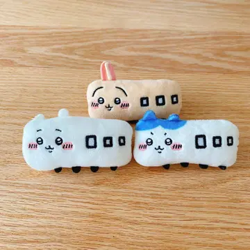 치이카와 (먼작귀) 기차 봉제 인형 배지 3개 세트