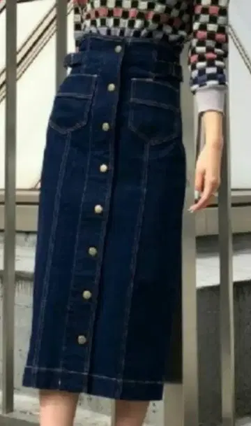 REDYAZEL 앞단 스트레치 데님 타이트 스커트