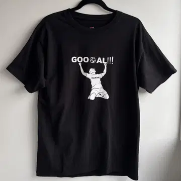 헤인즈 Hanes 블랙 티셔츠 하와이 GOOOAL!!! M