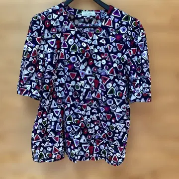 Leilian 기하학 패턴 5부 소매 튜닉