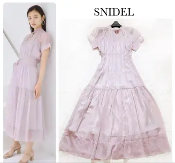 23SS SNIDEL 스나이델 시어 볼륨 원피스 백 리본