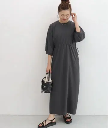 허리 드로스트 디자인 원피스 PM 사이즈 작은 키를 위한