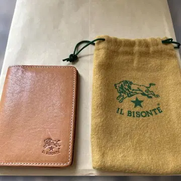 IL BISONTE 천연 가죽 패스 케이스 브라운