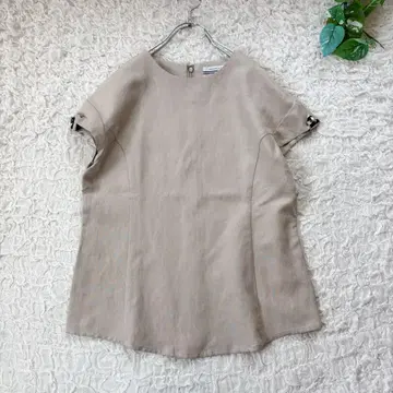 untitled 린넨 혼방 프렌치 슬리브 블라우스 베이지 L 사이즈