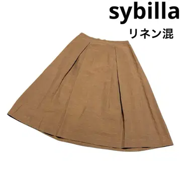 sybilla 시빌라 무릎 기장 스커트 린넨 혼방