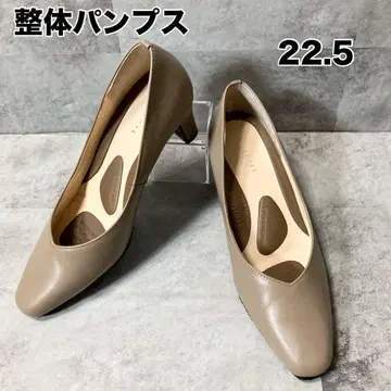 Trettie 숄더백 펌프스 청키힐 스퀘어토 베이지 22.5