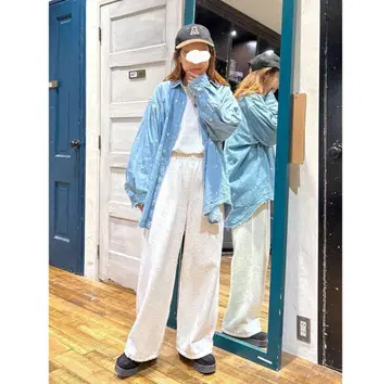 소매 볼륨 데님 셔츠