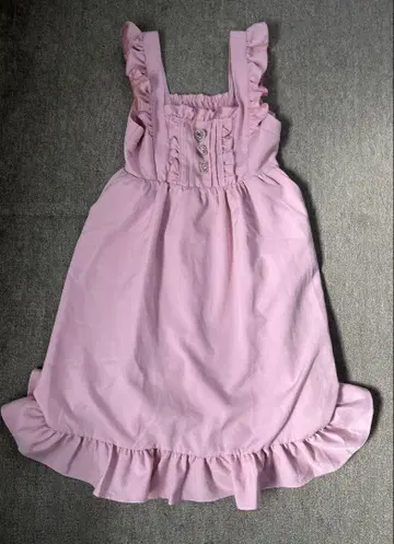 유메텐보 3줄 비쥬 하트 에이프런 잔스카 핑크