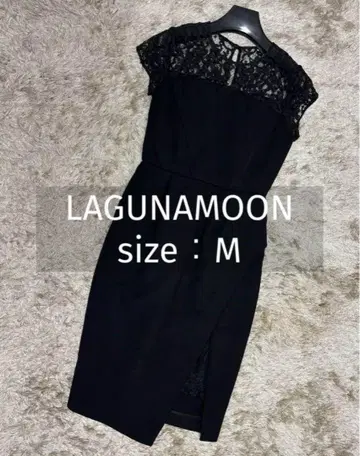 LAGUNAMOON 라구나문 블랙 레이스 드레스 무릎 기장 슬릿