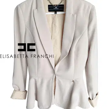 ELISABETTA FRANCHI 베이지 테일러드 자켓 40