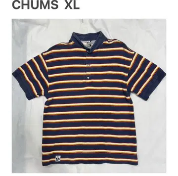 레어 CHUMS 스트레치 플라이 XL 참스 티셔츠 보더 데님