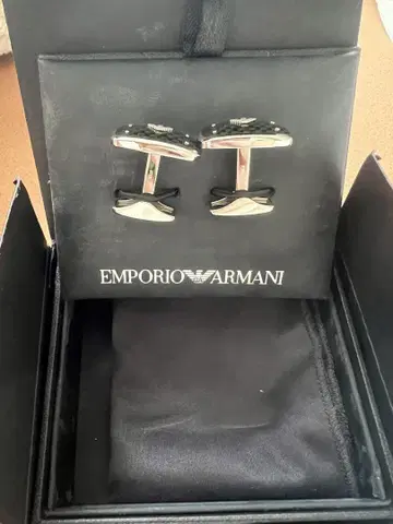 Emporio Armani 커프스 단추 실버/블랙