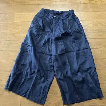 MUJI 린넨 와이드 팬츠 네이비