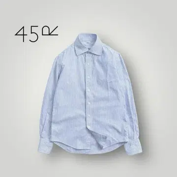 [새상품급 고급] 현행 택 45R 코튼 셔츠 스트라이프 긴팔