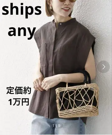 ships any 코튼 린넨 슬리브리스 블라우스
