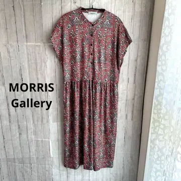 WILLIAM MORRIS 인디언 패턴 A 라인 롱 원피스 L