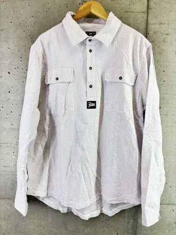 Beams 별주 Patta 시어서커 긴팔 스트랩 셔츠 티셔츠