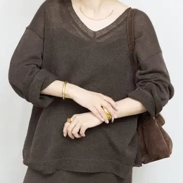 Fascinating Knit 니트 브라운 브라운 짙은 갈색