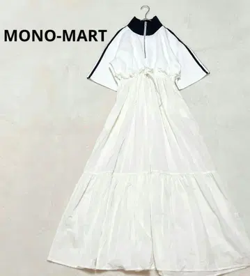 MONO-MART 모노마트 하프 지퍼 사이드 라인 이종 소재 트랙 원피스