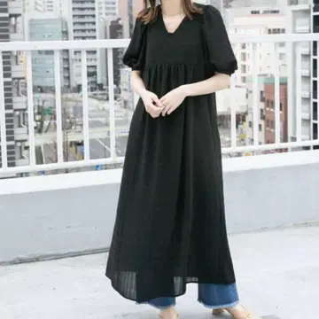kbf 백 리본 퍼프 슬리브 원피스