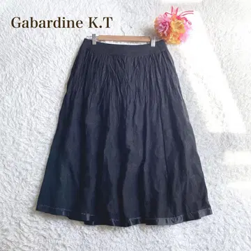 개버딘 케이티 [L] 블랙 플레어 스커트 올 패턴 엘레강트