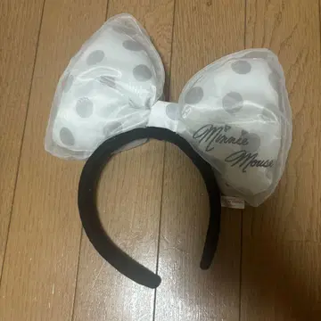 미니 리본 머리띠 화이트 빅 리본 푹신푹신 디즈니