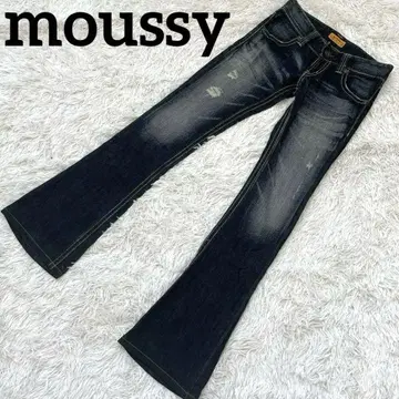 moussy 부츠 컷 데님 팬츠 y2k 헤이세이 갸루 25 데미지 가공