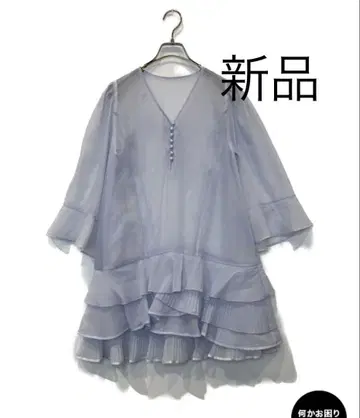 미사용 새상품 택 포함 snidel 오간자 프릴 미니 원피스