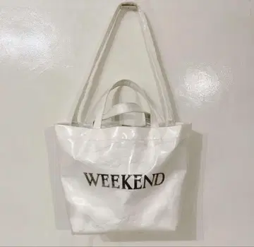 WEEKEND 로고 화이트 토트백