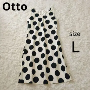 Otto 도트 슬리브리스 원피스 L